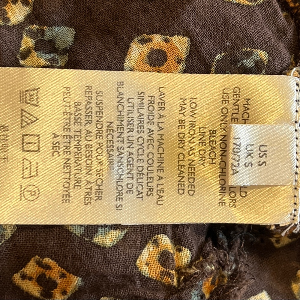 Anthropologie Patterned Button Down Boho Blouse S… - image 4